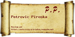 Petrovic Piroska névjegykártya